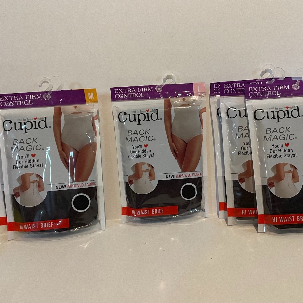 Cupid Back Magic, High waist brief., Extra Firm, black,